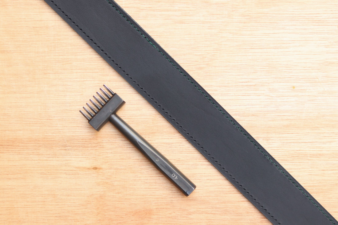 Pricking a Handmade Hand Stitched 25mm Italian Leather Bag Strap