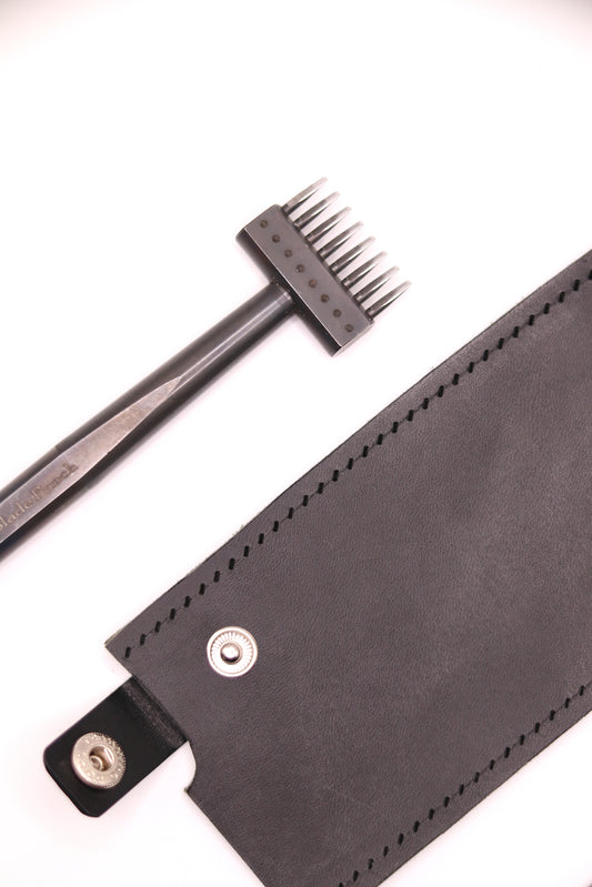 A Bespoke Leather Knife Sheath Meets a Takeshi Saji Masterful Blade.