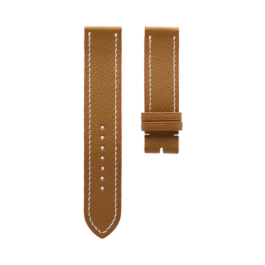 Gold Brown Chevrè Goat Leather Watch Strap