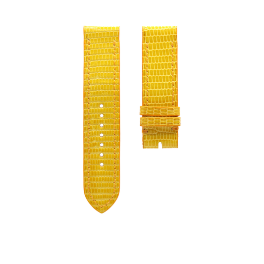 Yellow Lizard Slim Leather Watch Strap