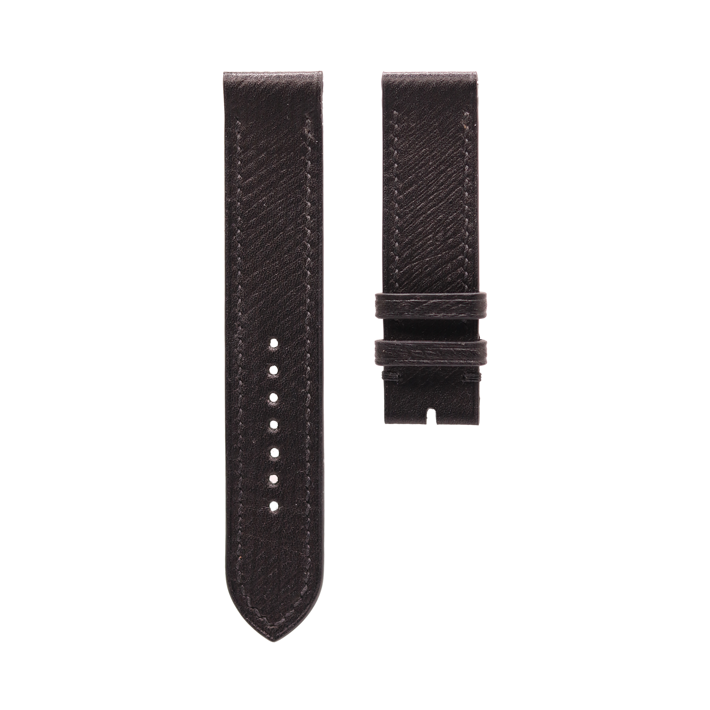 Black Russian Calf Slim Leather Apple Watch Strap