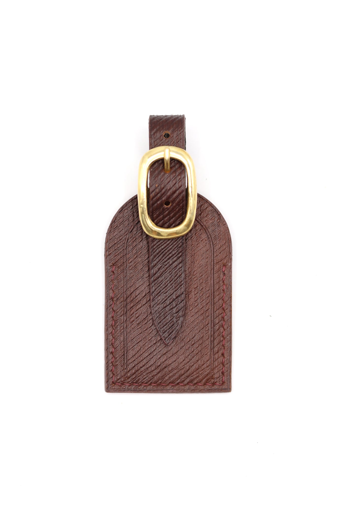 Leather Luggage Tag - Brown Russian Calf