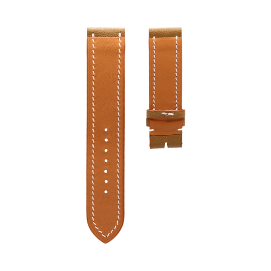Gold Brown Chevrè Goat Leather Apple Watch Strap