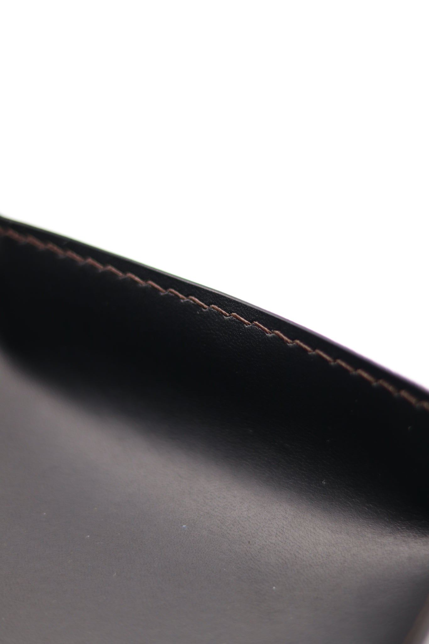 Stitching Detail of Handmade Petite Italian Buttero Leather Valet Tray