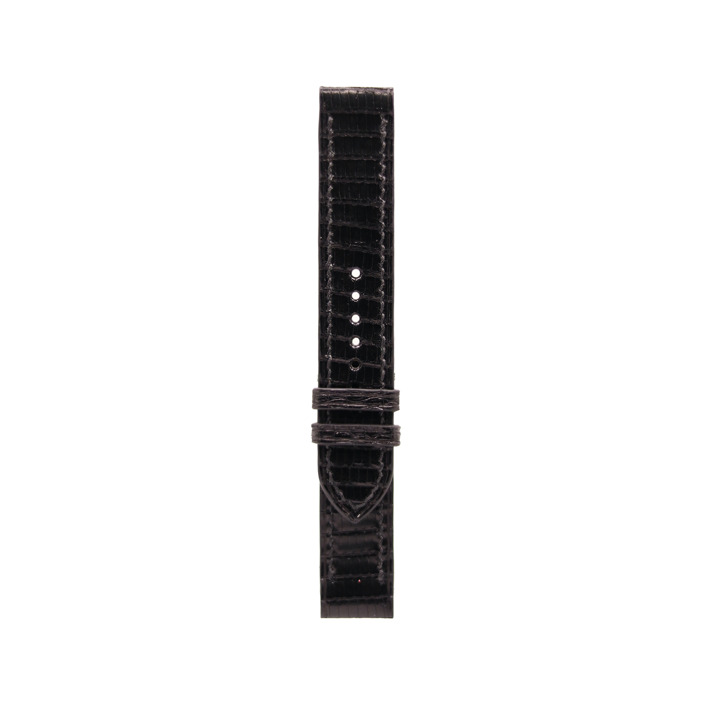 Black Lizard Slim Leather Apple Watch Strap