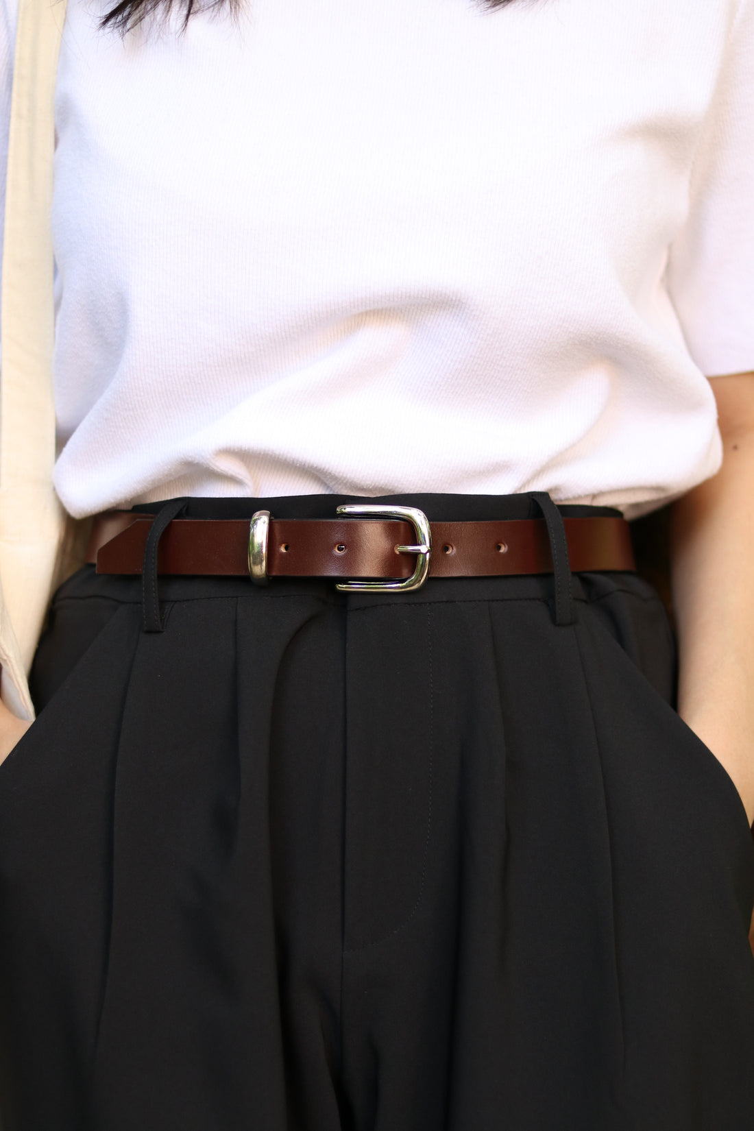 25mm Womens Handmade Full Grain English Bridle Brown Leather Belt