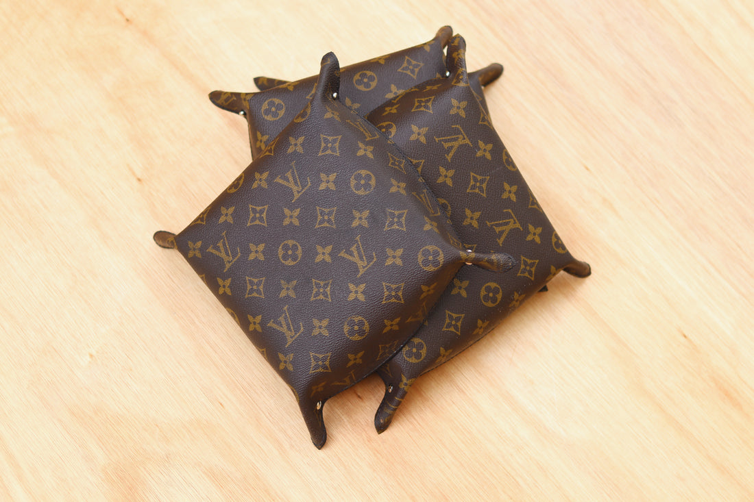 Custom hand painted upcycled Louis Vuitton face mask