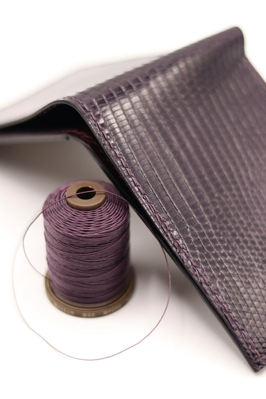 Meisi Superfine Linen Thread Hand Sewing Lizard Leather Wallet