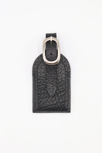 Leather Luggage Tag - Black Bison