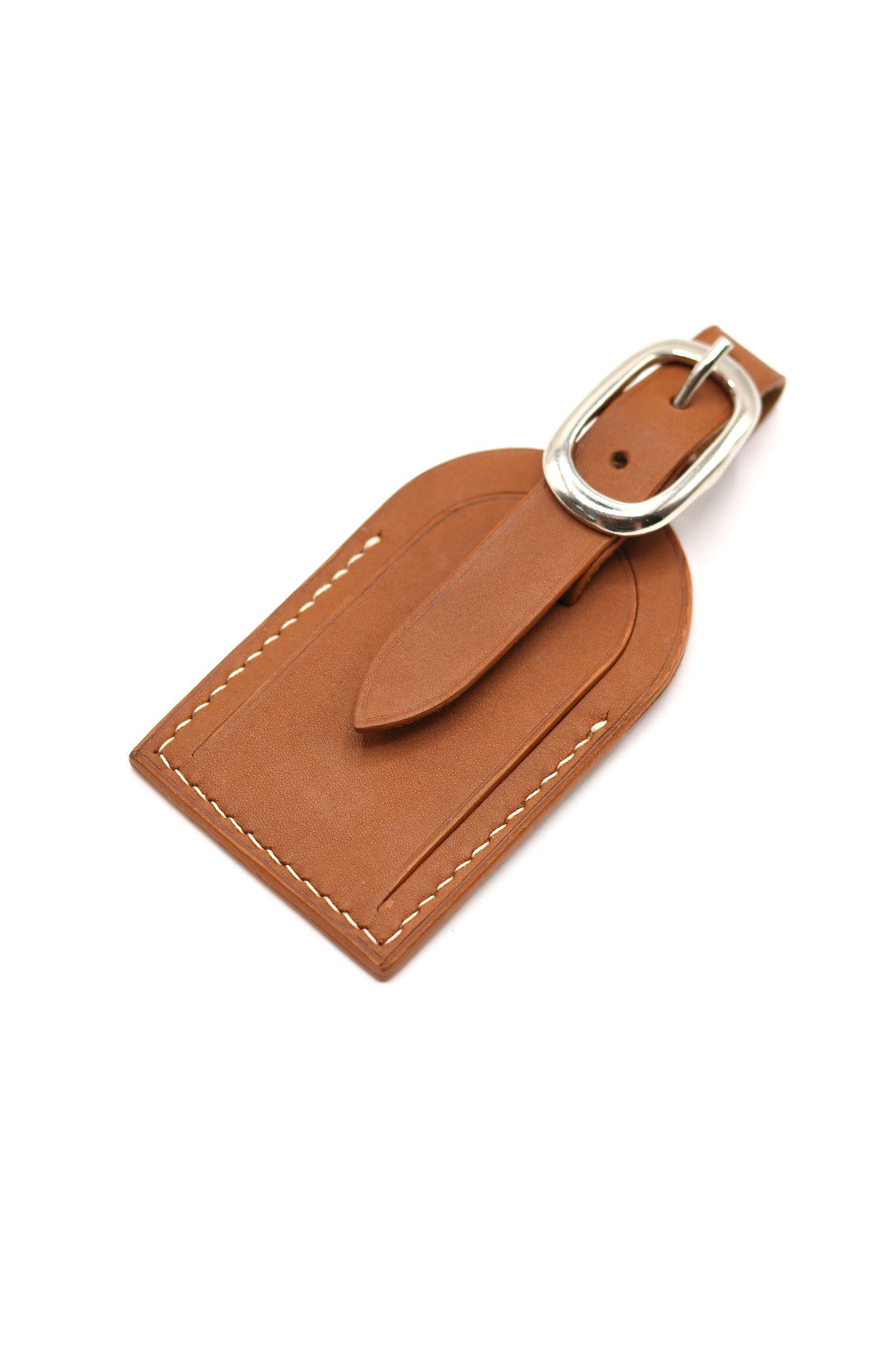 Leather Luggage Tag - Fauve Barenia