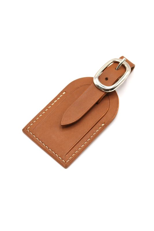 Leather Luggage Tag - Fauve Barenia