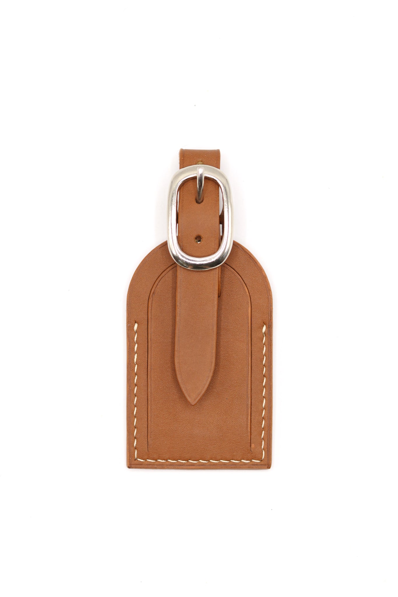 Leather Luggage Tag - Fauve Barenia