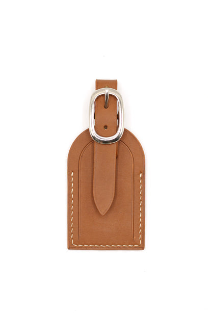 Leather Luggage Tag - Fauve Barenia