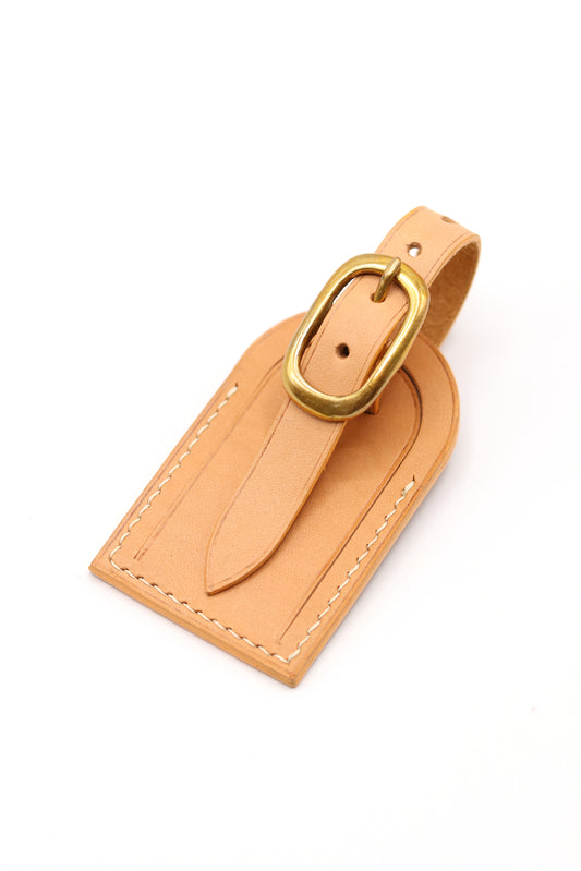 Leather Luggage Tag - Natural