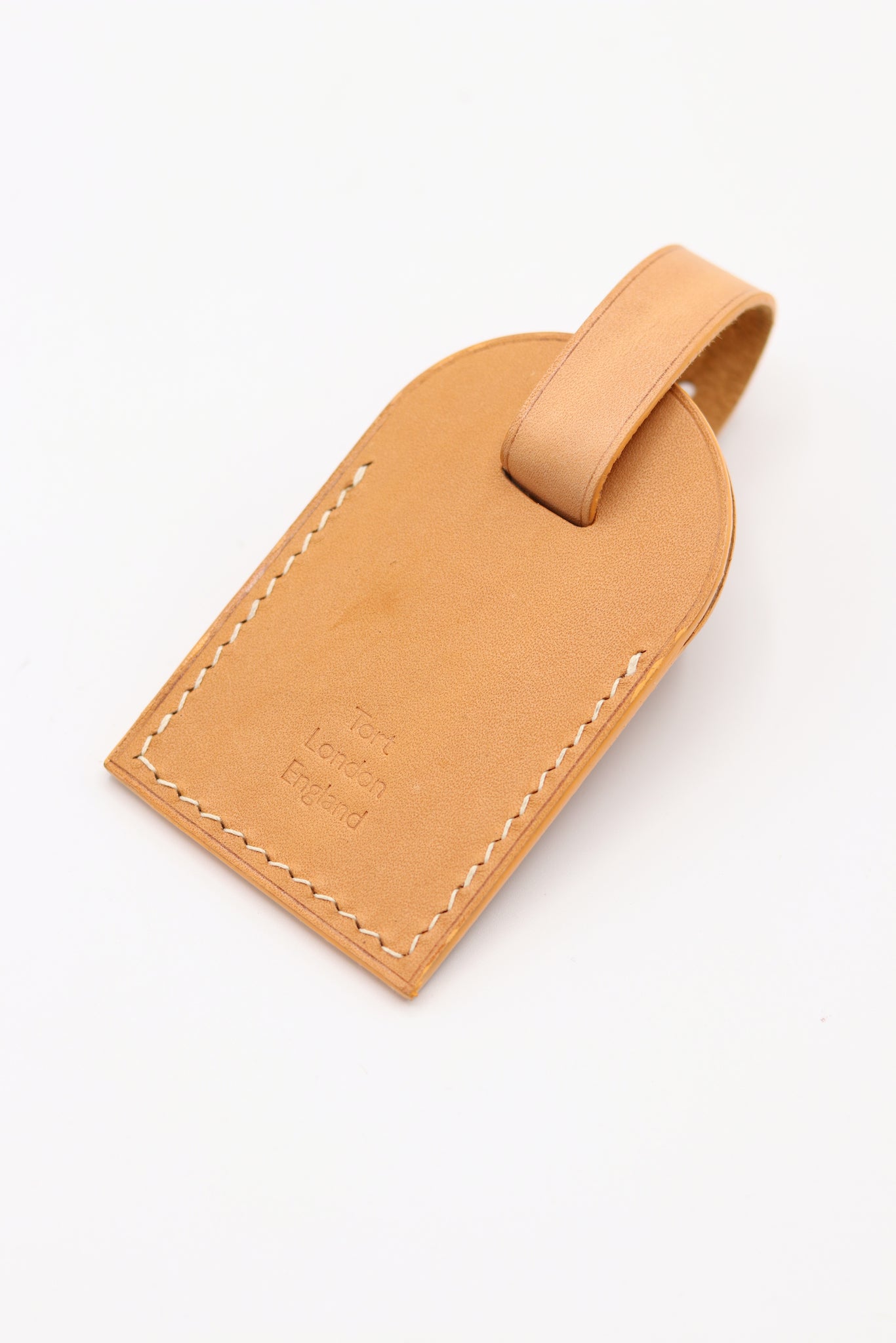 Leather Luggage Tag - Natural