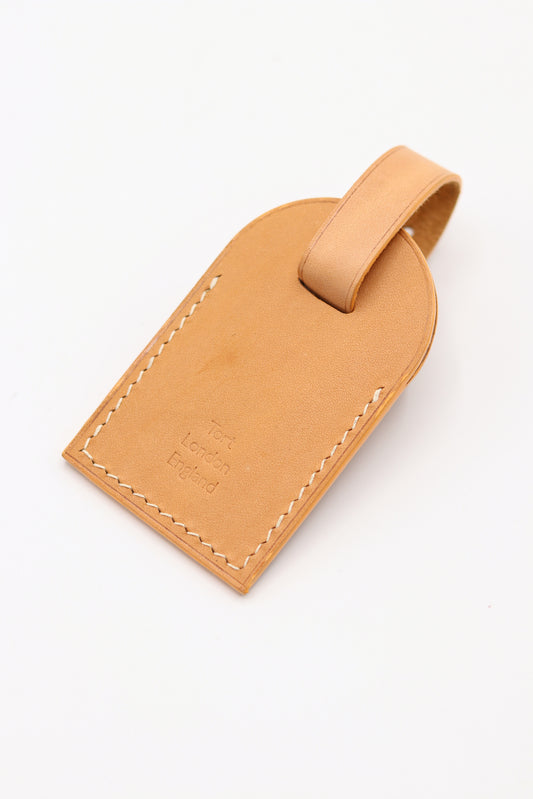 Leather Luggage Tag - Natural