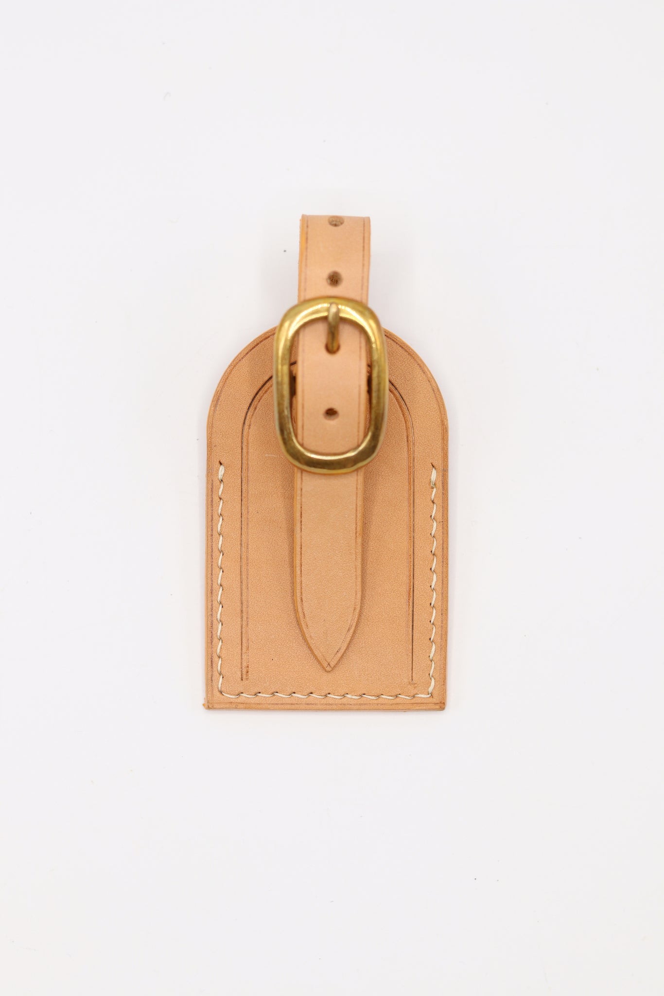 Leather Luggage Tag - Natural