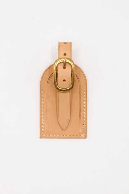 Leather Luggage Tag - Natural