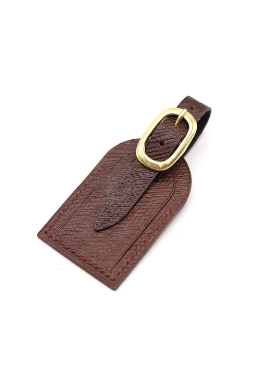 Leather Luggage Tag - Brown Russian Calf