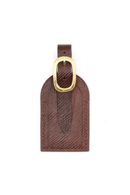 Leather Luggage Tag - Brown Russian Calf