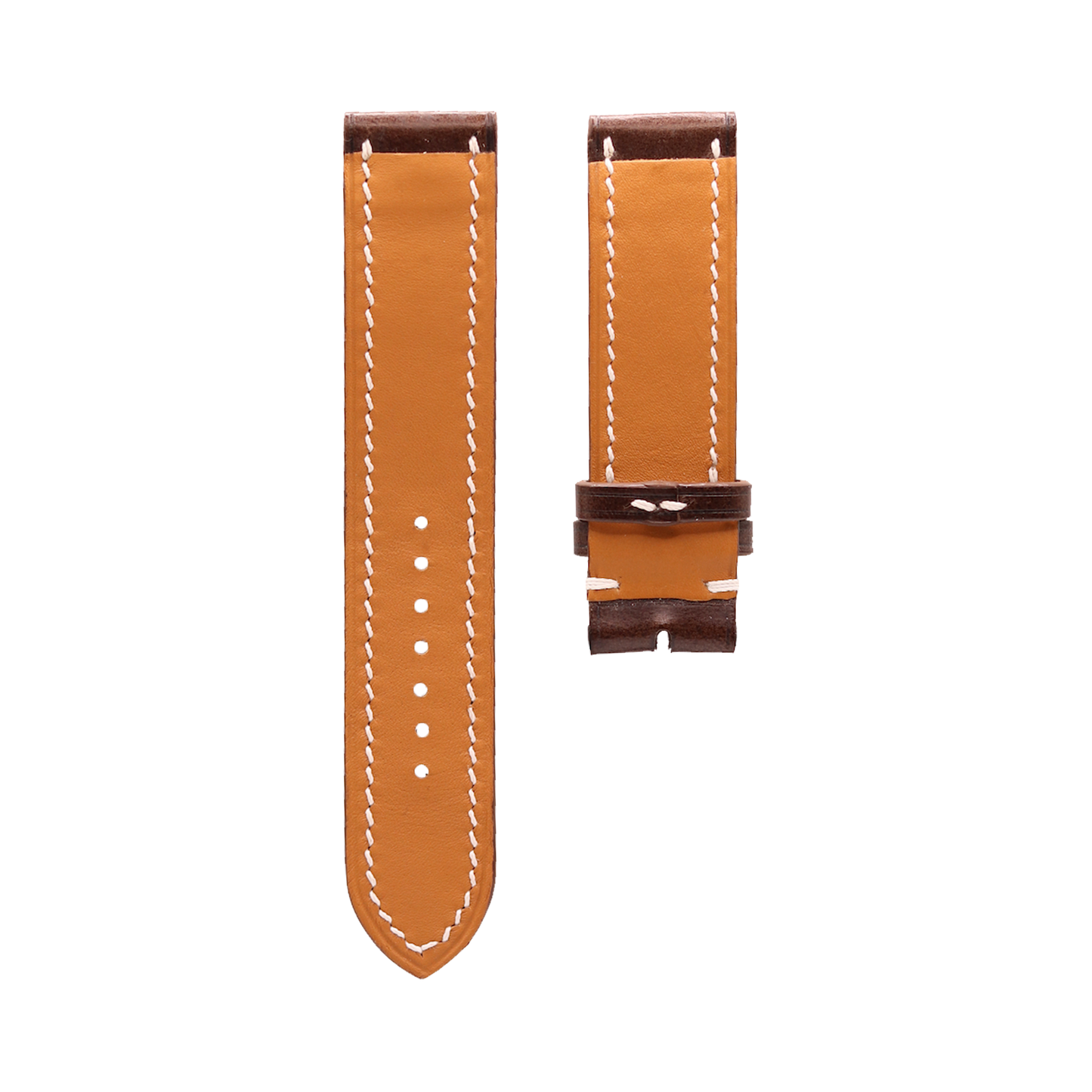 Mid Brown Buttero Slim Leather Watch Strap
