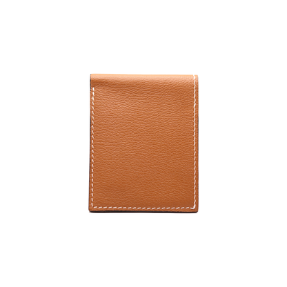 Gold Brown Alran Sully Chèvre Goat Leather 6 Slot Bifold Wallet