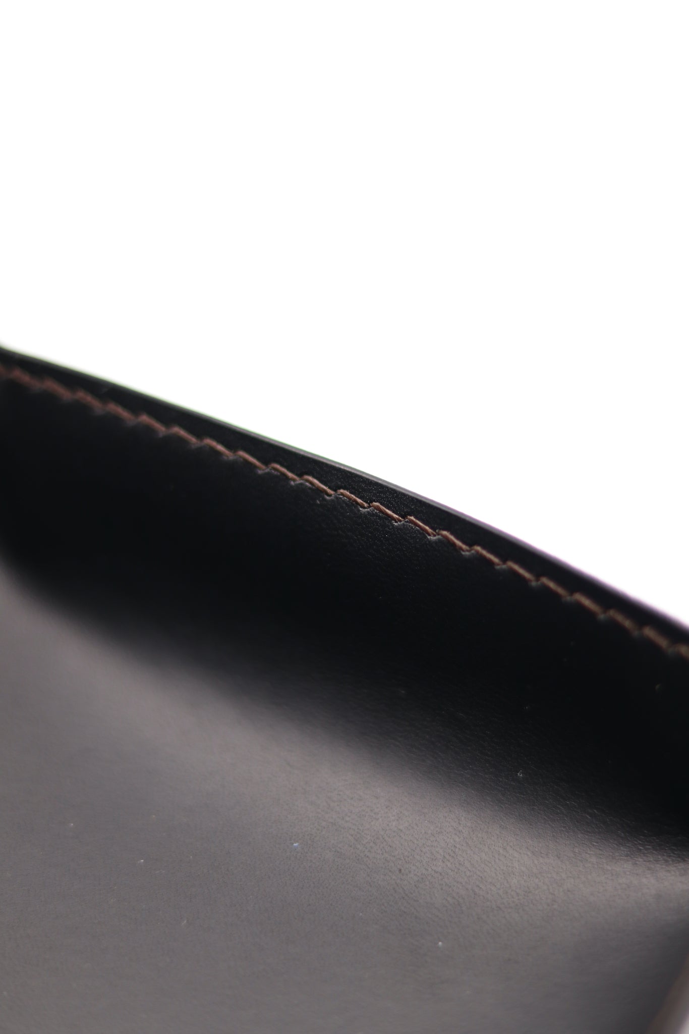 Stitching Detail of Handmade Petite Italian Buttero Leather Valet Tray