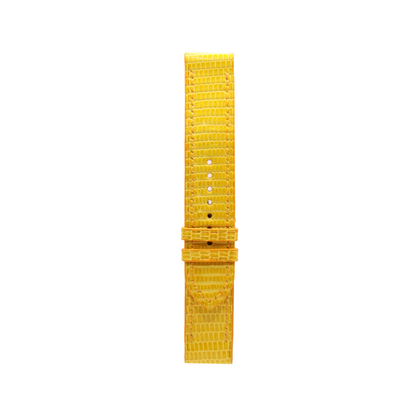 Yellow Lizard Slim Leather Apple Watch Strap