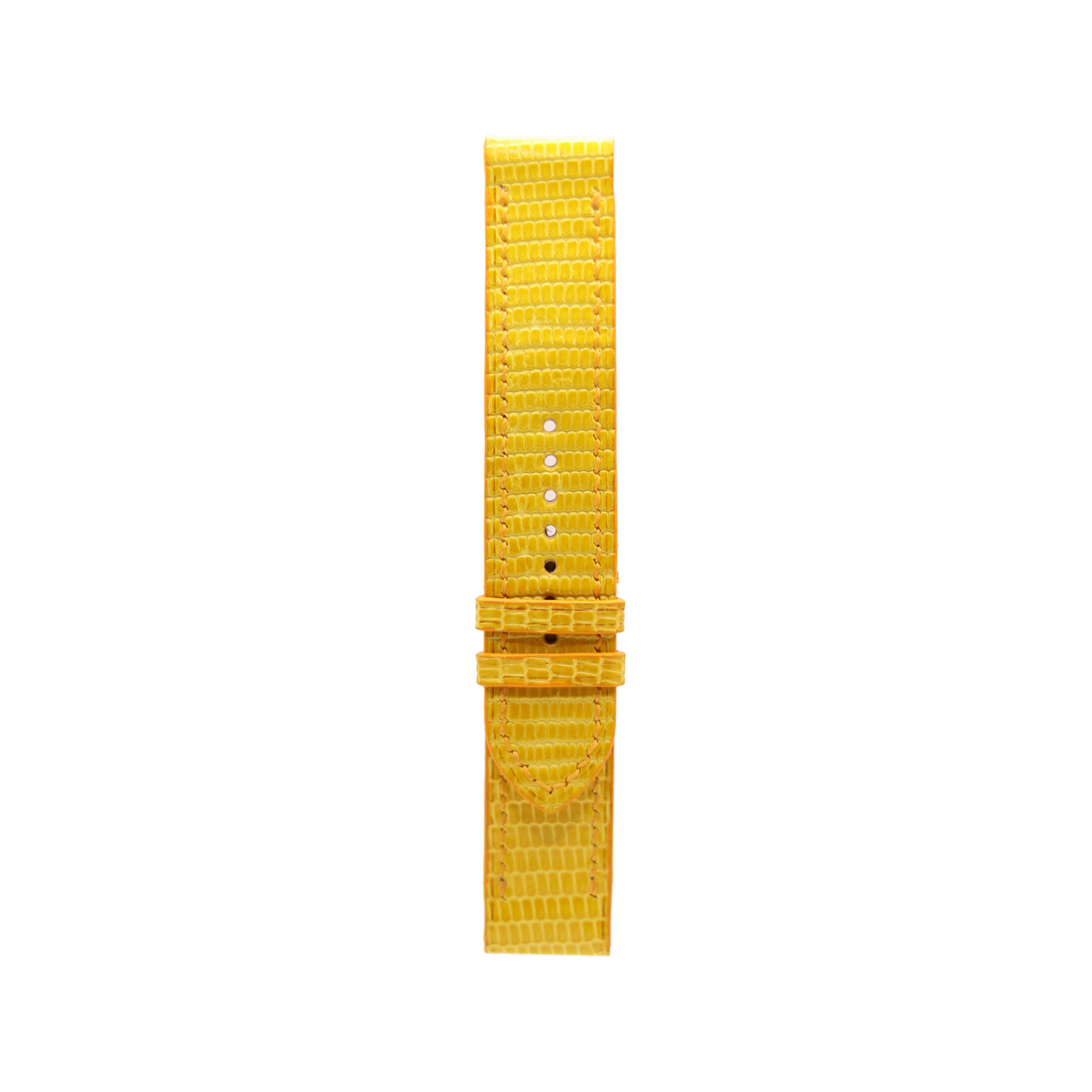Yellow Lizard Slim Leather Watch Strap