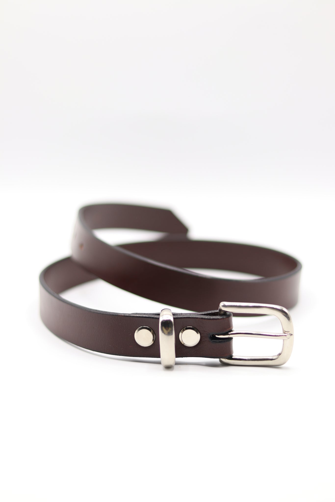 Womens Handmade Black English Bridle Leather Belt 25mm